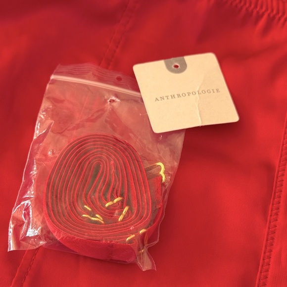 ANTHROPOLOGIE Satin Red Bow Crop Top Strapless Size L - Picture 11 of 11
